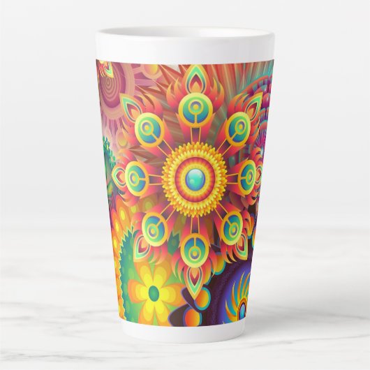Funky Mandalas Latte Mok (Voorkant)