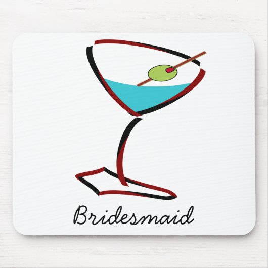Funky martini red Bridesmaid Favors Muismat (Voorkant)