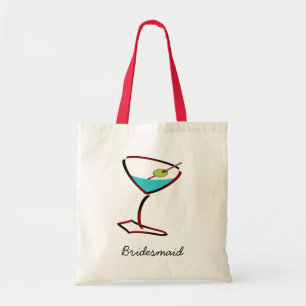 Funky martini red Bridesmaid Favors Tote Bag
