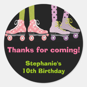 Funky Meisjes Rolschaatsen Favor Stickers