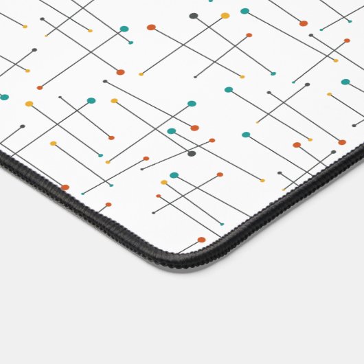 Funky Mid Century Modern Lines en Stippen Pattern Bureaumat (Hoek)