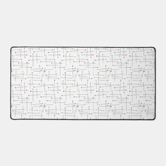 Funky Mid Century Modern Lines en Stippen Pattern Bureaumat (Voorkant)