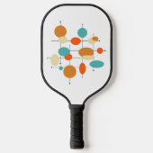 Funky Mid Century Retro Oranje Turquoise Circles Pickleball Paddle (Voorkant)