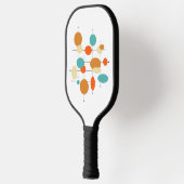 Funky Mid Century Retro Oranje Turquoise Circles Pickleball Paddle (Links)