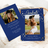 Funky Modern Blue Gold Faire-part