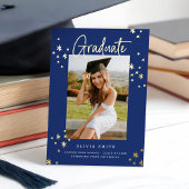 Funky Modern Blue Gold Faire-part