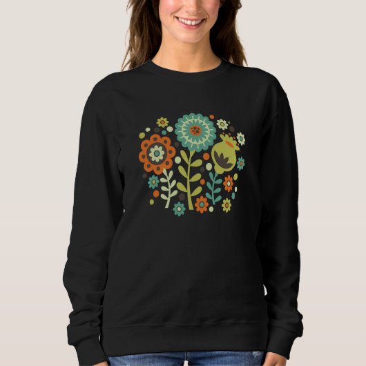 Funky Modern Graphic Floral Trui (Voorkant)