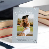 Funky Modern Grey Silver Faire-part de graduation