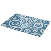 Funky Modern Retro Blue White Circles Patroon Snijplank (Hoek)