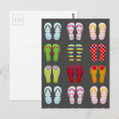 Funky moderne mode teenslippers kleurrijke sandale briefkaart (Voorkant / Achterkant)