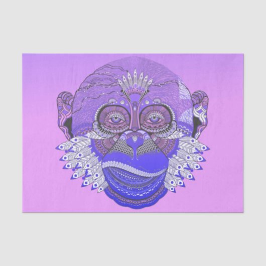 Funky Monkey Tribal Feathers Tissuepapier (Voorkant)