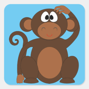 Funky Monkey Vierkante Sticker