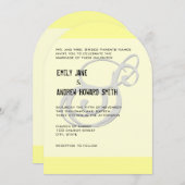 Funky Monogram Elegant Yellow Grey Silver Metallic Kaart (Voorkant / Achterkant)