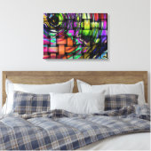 Funky Mosaic Wrapped Canvas Afdruk (Insitu (Slaapkamer))