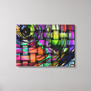 Funky Mosaic Wrapped Canvas Afdruk