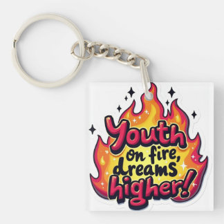 Funky motivatiele quote jeugd op volle toeren hoge sleutelhanger