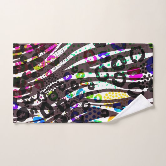 Funky Multi-Animal Print Pattern Heldere kleuren Bad Handdoek (Handdoek)