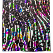 Funky Multi-Animal Print Pattern Heldere kleuren Douchegordijn (Voorkant)