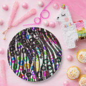 Funky Multi-Animal Print Pattern Heldere kleuren Papieren Bordje (Feest)