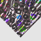 Funky Multi-Animal Print Pattern Heldere kleuren Tissuepapier (Detail)