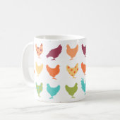 Funky Multi-Color Chicken Pattern Koffiemok (Voorkant links)