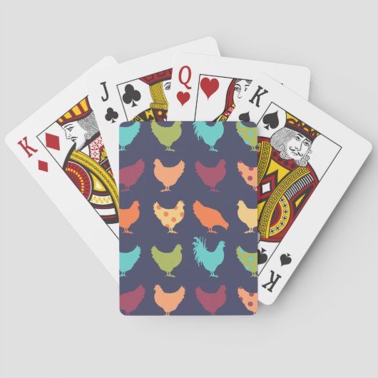 Funky Multi-Color Chicken Pattern Speelkaarten (Achterkant)