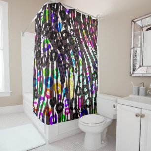 Funky Multi Dierprint Patroon Felle Kleuren Douchegordijn