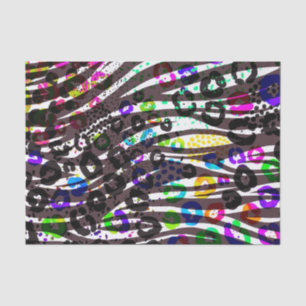 Funky multi dierprintpatroon heldere kleuren tissuepapier
