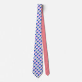 Funky Neon Blue Lily Flower Pattern Stropdas (Voorkant)