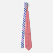 Funky Neon Blue Lily Flower Pattern Stropdas (Achterkant)