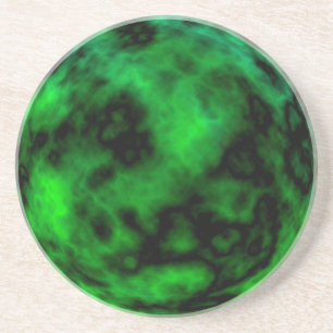 Funky Neon Green Emerald Halloween Abstract Zandsteen Onderzetter