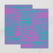Funky Neon Halftone Grunge Blank Invitation Kaart (Voorkant / Achterkant)