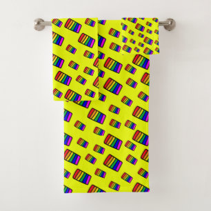 Funky Neon Rainbow Block Motif