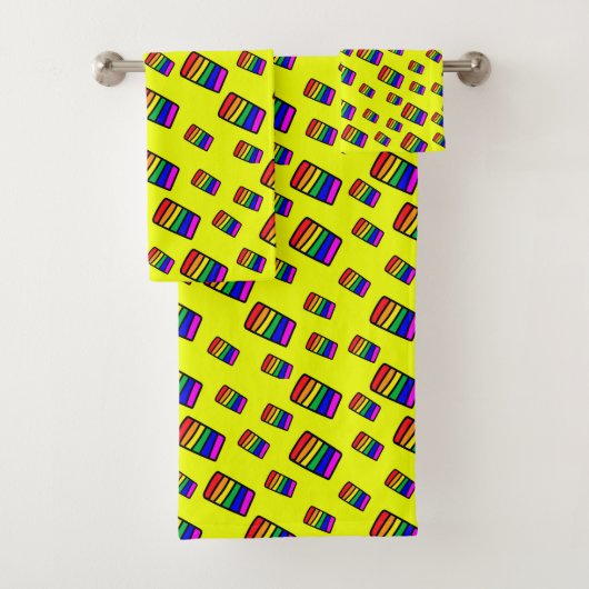 Funky Neon Rainbow Block Motif (En situation)
