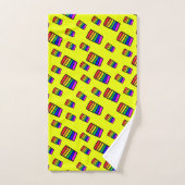Funky Neon Rainbow Block Motif (Serviette à main)