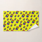 Funky Neon Rainbow Block Motif (Serviette à main)