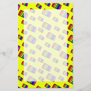 Funky Neon Rainbow Block Patroon Briefpapier