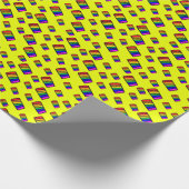 Funky Neon Rainbow Block Patroon Cadeaupapier (Hoek)
