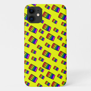 Funky Neon Rainbow Block Patroon iPhone 11 Hoesje