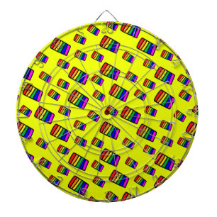 Funky Neon Rainbow Block Patroon Dartbord