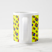 Funky Neon Rainbow Block Patroon Extra Grote Beker (Achterkant)