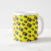 Funky Neon Rainbow Block Patroon Extra Grote Beker (Voorkant rechts)