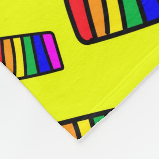 Funky Neon Rainbow Block Patroon Fleece Deken (Hoek)