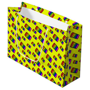 Funky Neon Rainbow Block Patroon Groot Cadeauzakje