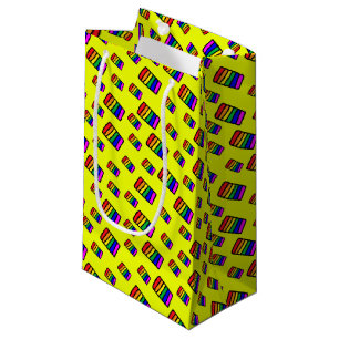 Funky Neon Rainbow Block Patroon Klein Cadeauzakje