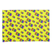 Funky Neon Rainbow Block Patroon Kussensloop (Voorkant-Rechts)