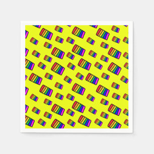 Funky Neon Rainbow Block Patroon Servet