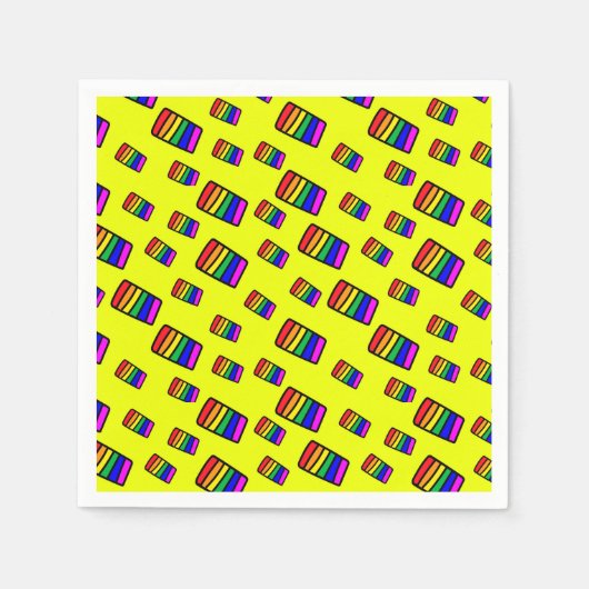 Funky Neon Rainbow Block Patroon Servet (Voorkant)
