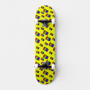 Funky Neon Rainbow Block Patroon Skateboard