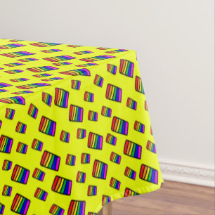 Funky Neon Rainbow Block Patroon Tafelkleed